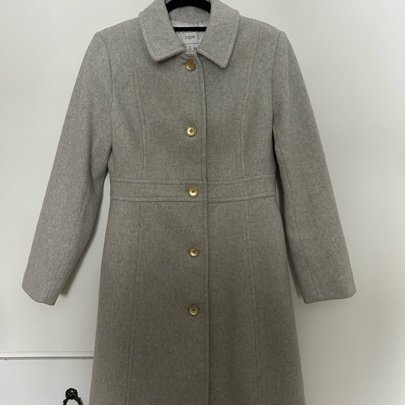 LIKE NEW J. Crew Wool-Blend lady day pea coat Heather grey - Picture 3 of 11